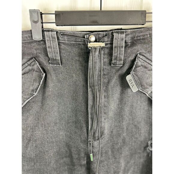 Rta Mens Otis Pants Distressed Black Charcoal Sz XL Cargo Urban Designer Jean E - Picture 5 of 12